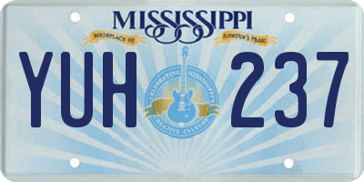 MS license plate YUH237