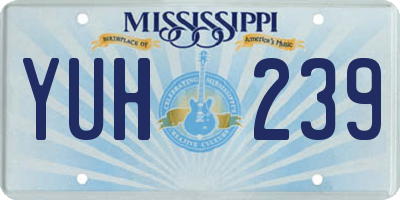 MS license plate YUH239