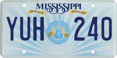 MS license plate YUH240