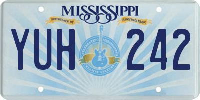 MS license plate YUH242