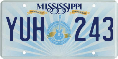 MS license plate YUH243