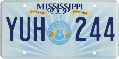 MS license plate YUH244