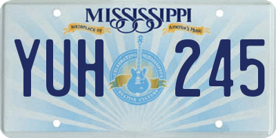 MS license plate YUH245