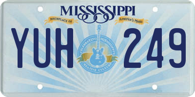MS license plate YUH249