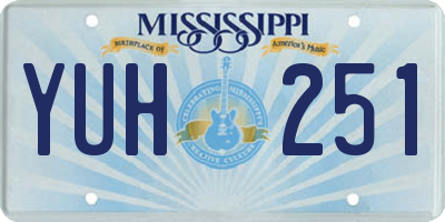 MS license plate YUH251