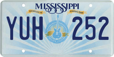 MS license plate YUH252