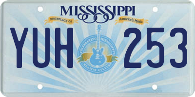 MS license plate YUH253