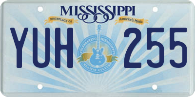 MS license plate YUH255