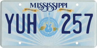 MS license plate YUH257