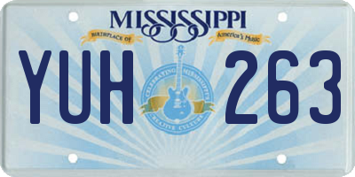 MS license plate YUH263