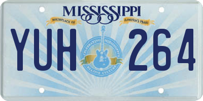 MS license plate YUH264