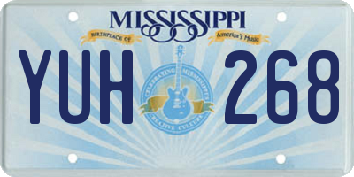MS license plate YUH268