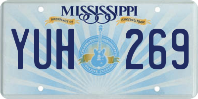 MS license plate YUH269