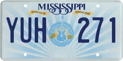MS license plate YUH271