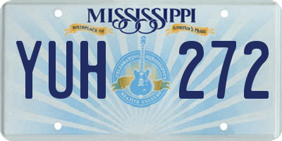 MS license plate YUH272