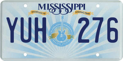 MS license plate YUH276