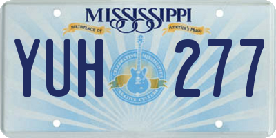 MS license plate YUH277