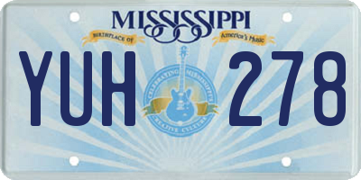 MS license plate YUH278