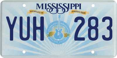 MS license plate YUH283