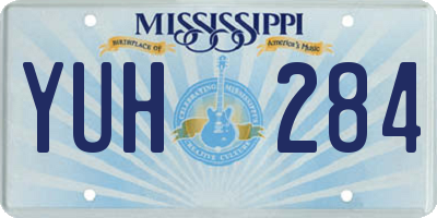 MS license plate YUH284