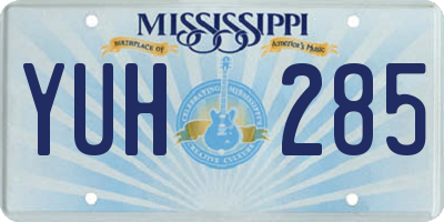 MS license plate YUH285