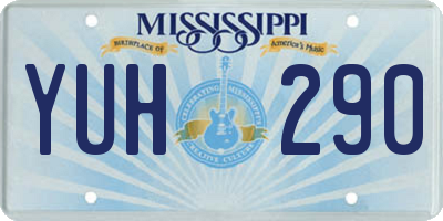 MS license plate YUH290