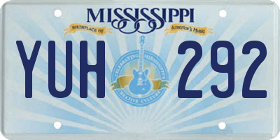 MS license plate YUH292
