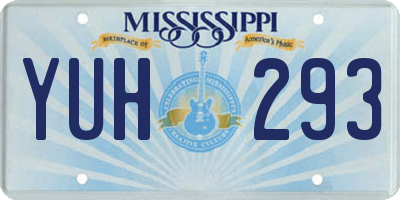 MS license plate YUH293