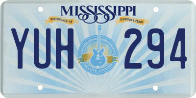 MS license plate YUH294
