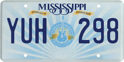 MS license plate YUH298
