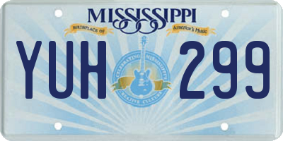 MS license plate YUH299