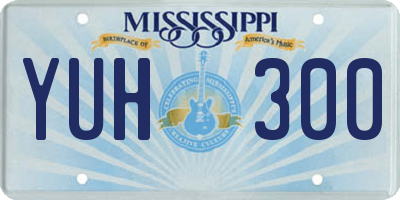 MS license plate YUH300