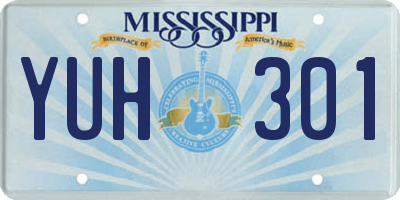 MS license plate YUH301