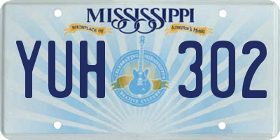 MS license plate YUH302