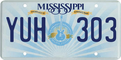 MS license plate YUH303