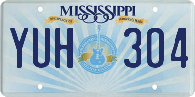 MS license plate YUH304