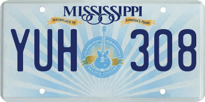 MS license plate YUH308
