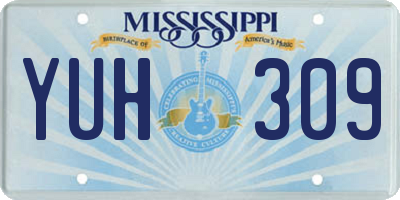 MS license plate YUH309