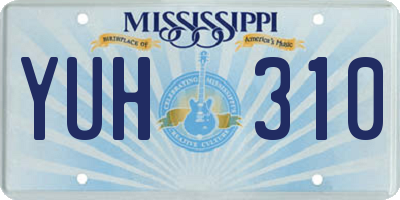 MS license plate YUH310