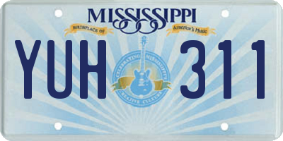 MS license plate YUH311