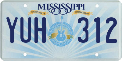 MS license plate YUH312