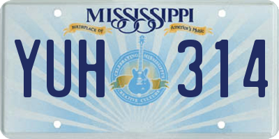 MS license plate YUH314