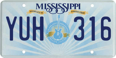 MS license plate YUH316