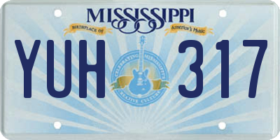 MS license plate YUH317