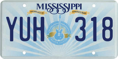 MS license plate YUH318