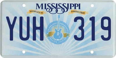 MS license plate YUH319