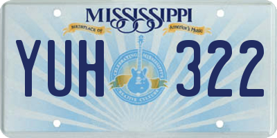 MS license plate YUH322