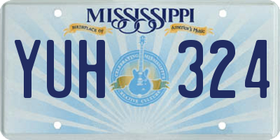 MS license plate YUH324