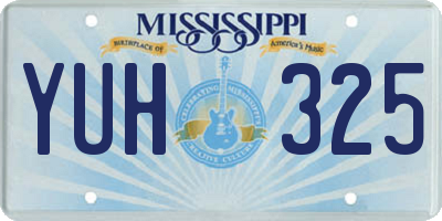 MS license plate YUH325