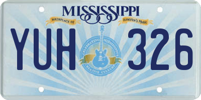 MS license plate YUH326